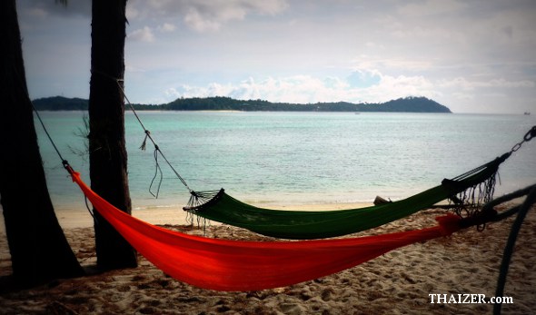 Two hammocks on Ko Adang in southern Thailand