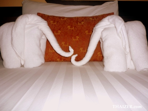 towel elephants in Bangkok hotel