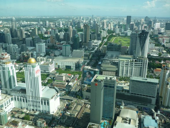 View from the window of the Baiyoke Tower, the tallest building in Thailand