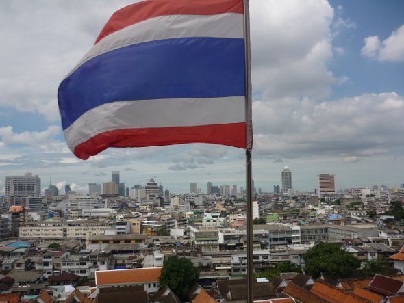 Golden Mount looking east towards downtown Bangkok