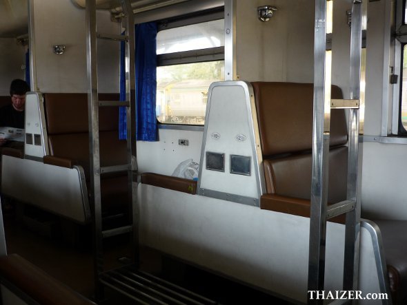 seats in second-class sleeper compartment between Chiang Mai and Bangkok