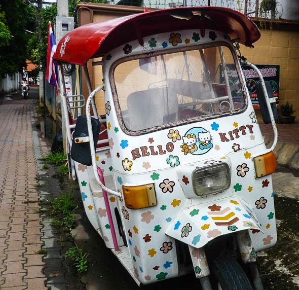 hello Kitty tuk-tuk in Chiang Mai