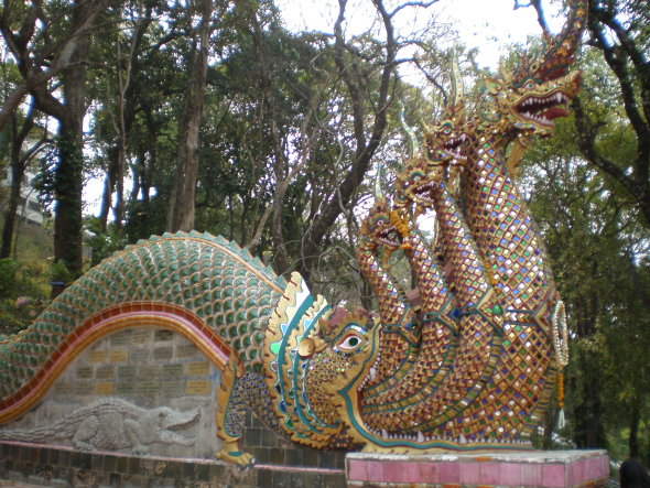 Naga staircase at Wat Phrathat Doi Suthep, Chiang Mai