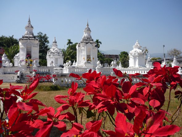 Stupas containing ashes of Chiang Mai princes at Wat Suan Dok
