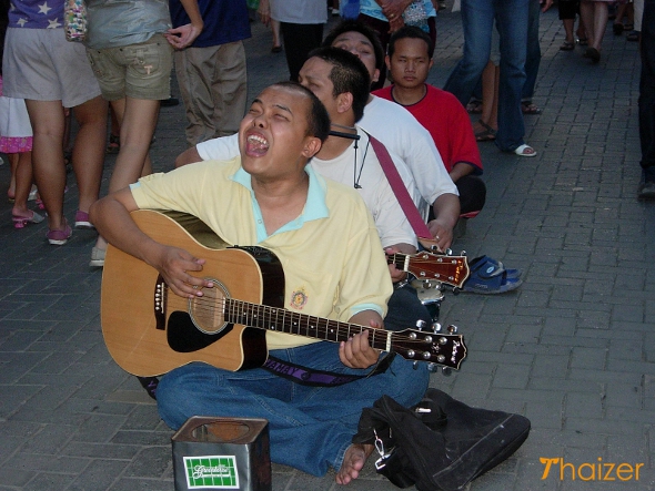 "Blind musicians at Sunday Walking Street Market, Chiang Mai