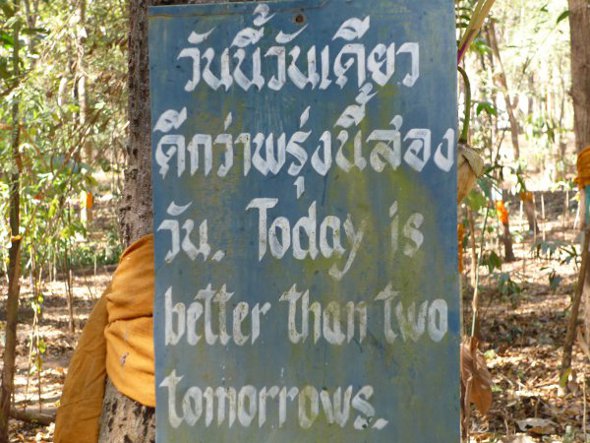 Buddhist words of wisdom at Wat Umong, Chiang Mai