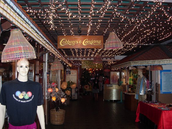 Entrance to Cabbages and Condoms Restaurant in Bangkok