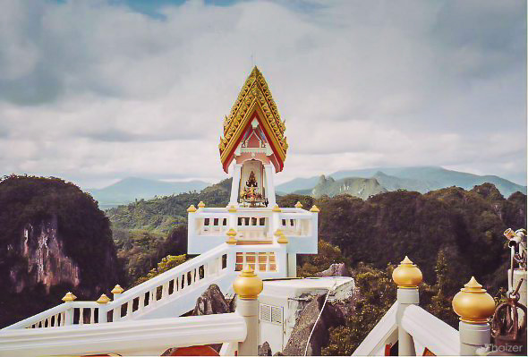 Cliff-top shrine at Wat Tham Seua, Krabi
