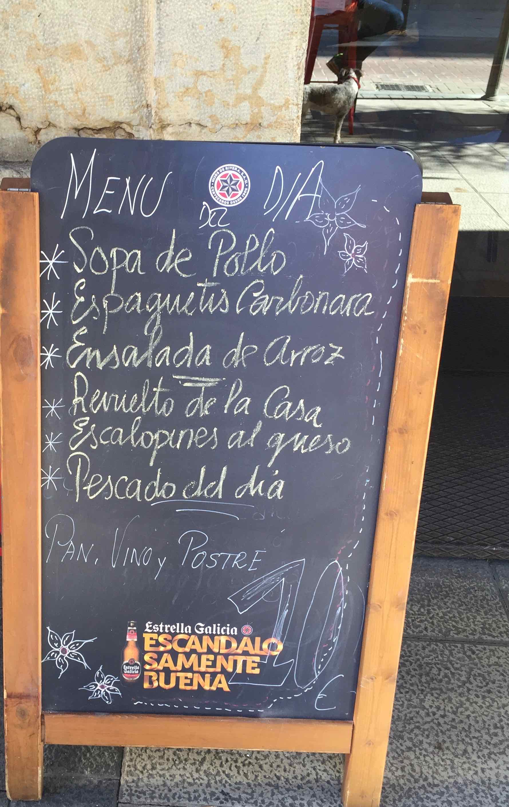 set-price meals in Spain