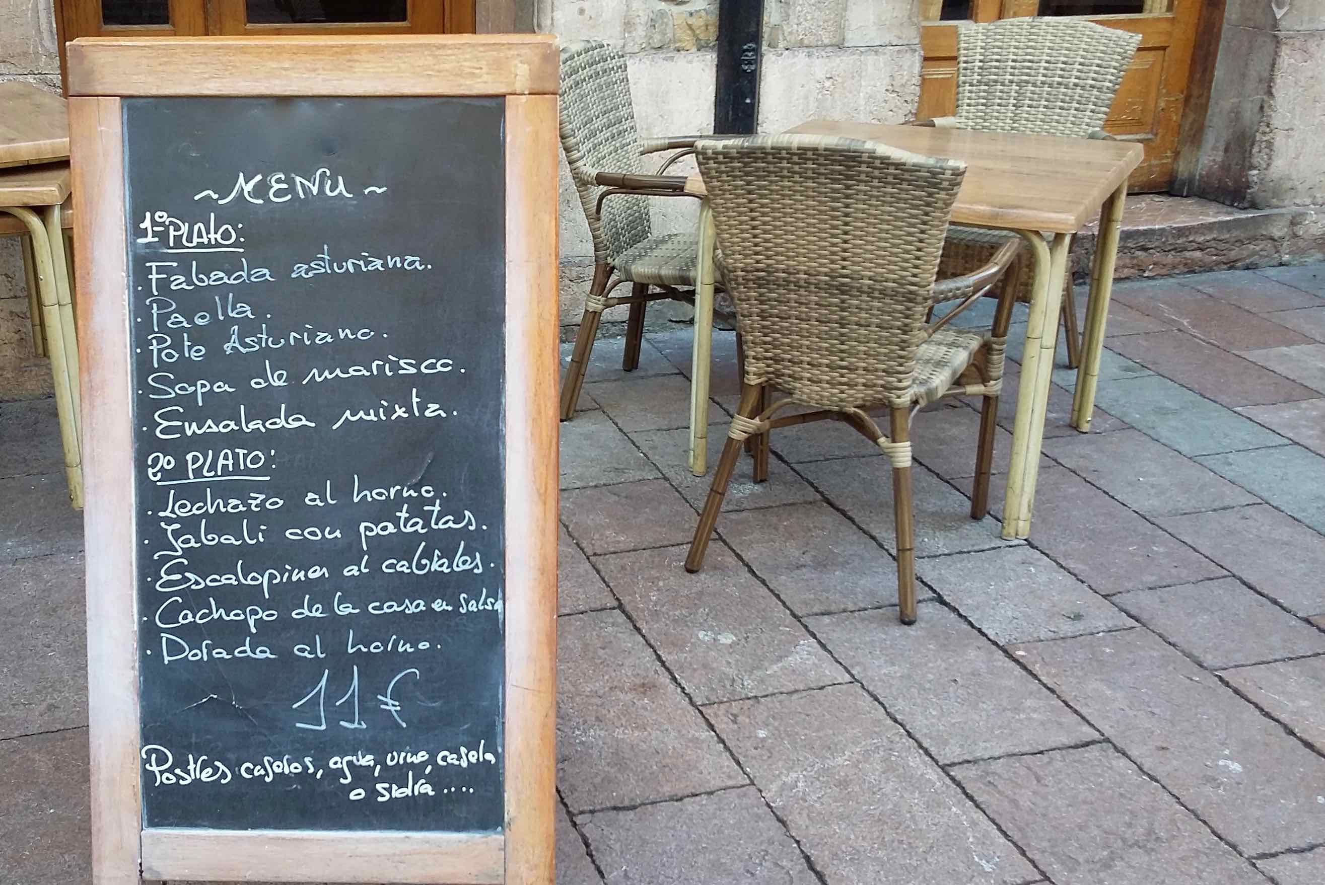 set-price meals in Spain