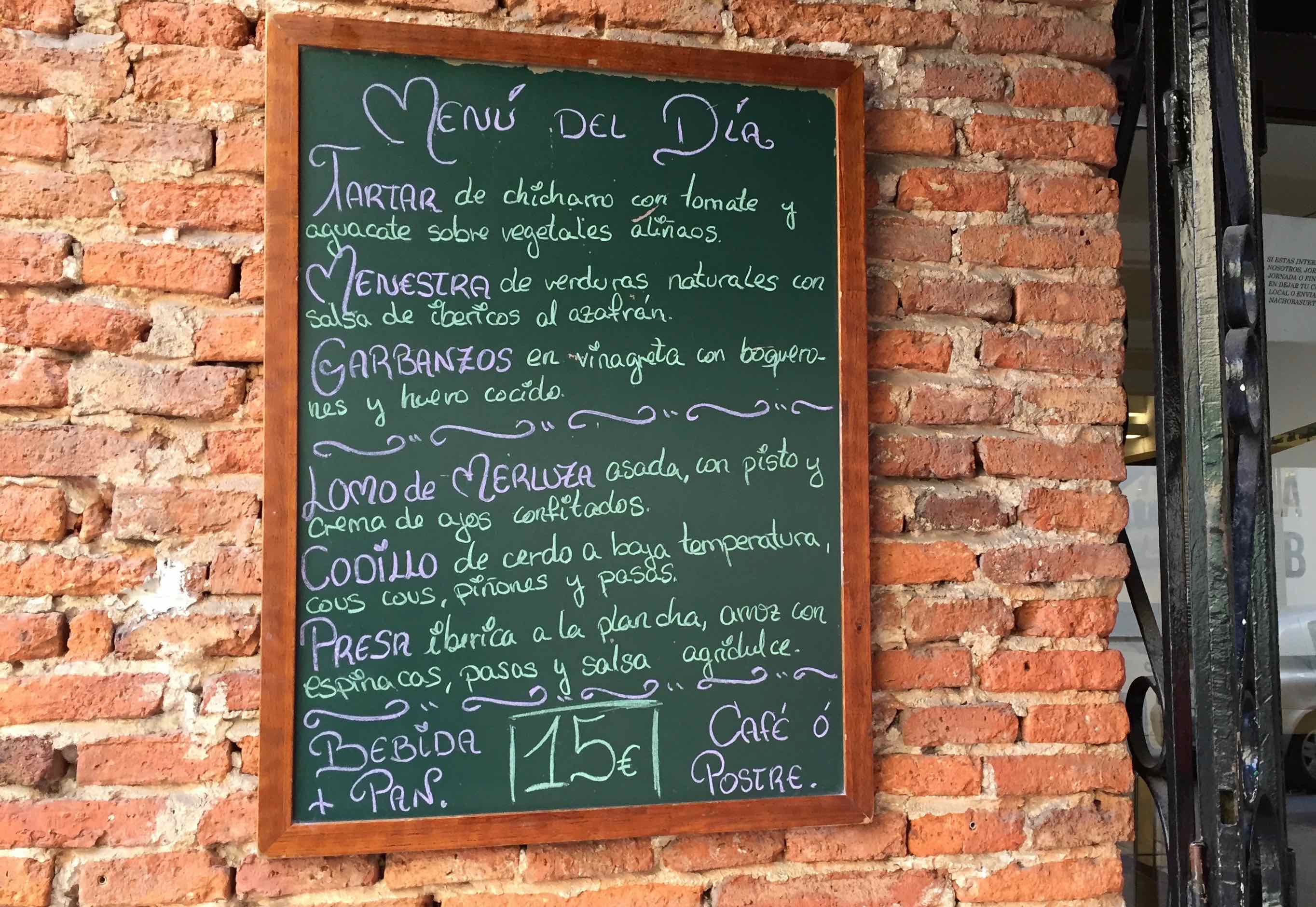 set-price meals in Spain