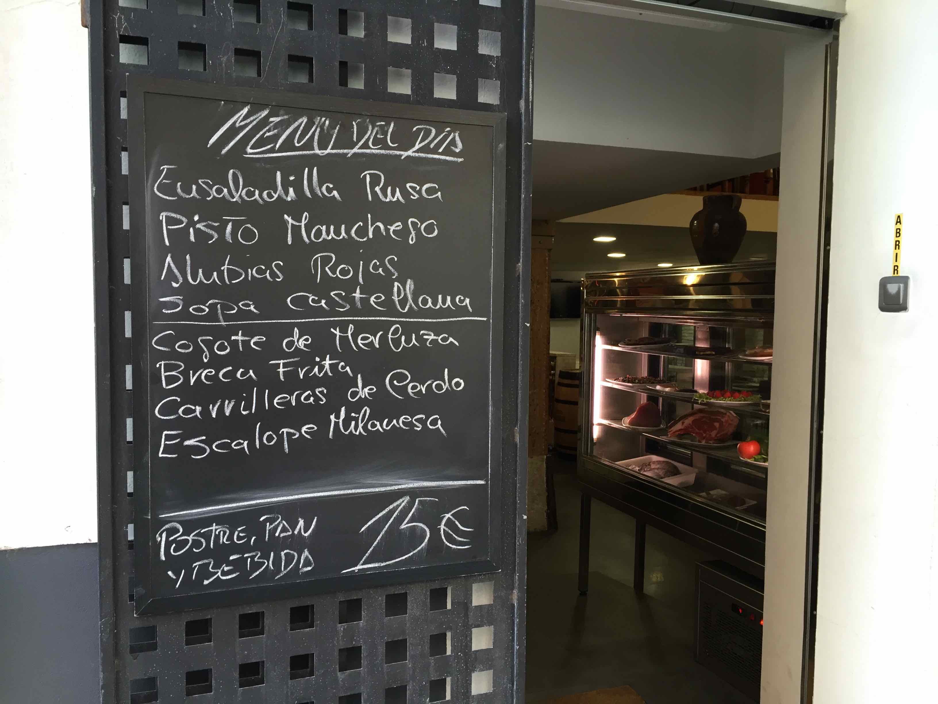 set-price meals in Spain