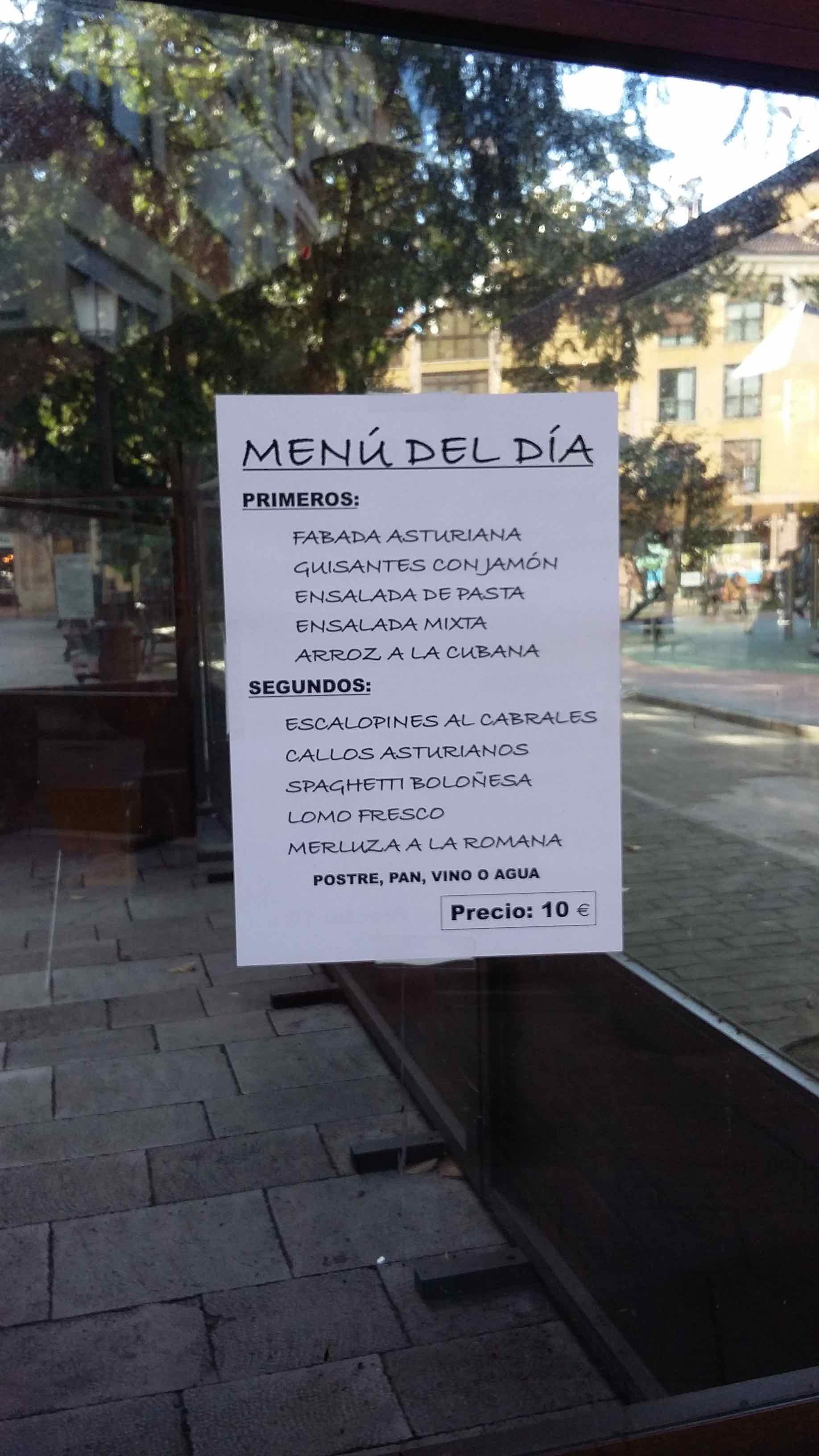 set-price meals in Spain