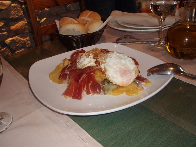eggs potatoes jamon restaurant Spain