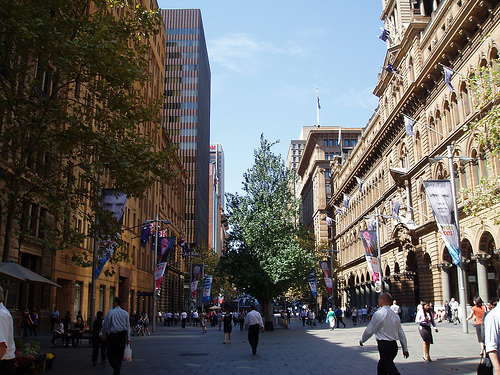 sydney city at walking level