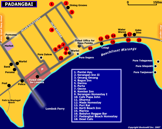 map of padangbai