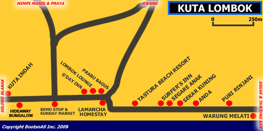 map of kuta lombok