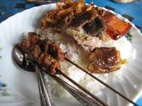 rice and pork in bali