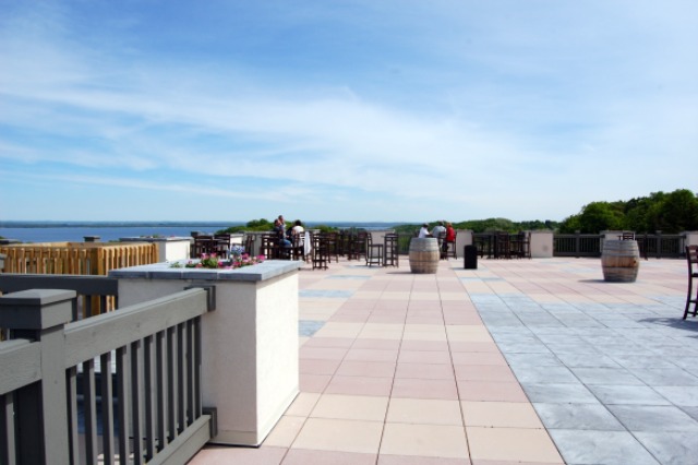 The sprawling tasting room patio