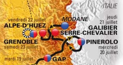 2011 Tour de France Route Map