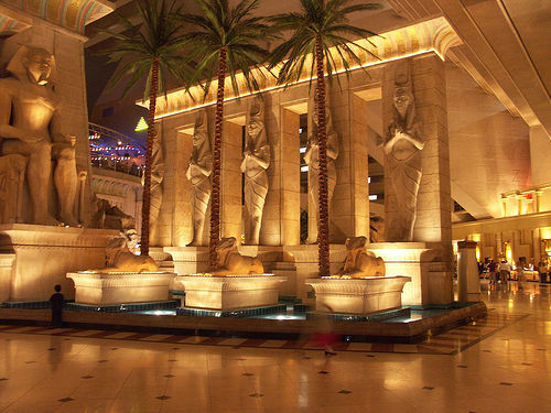 The golden interior of the Luxor.
