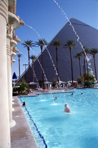 Luxor's pool offers great views of the pyramid.