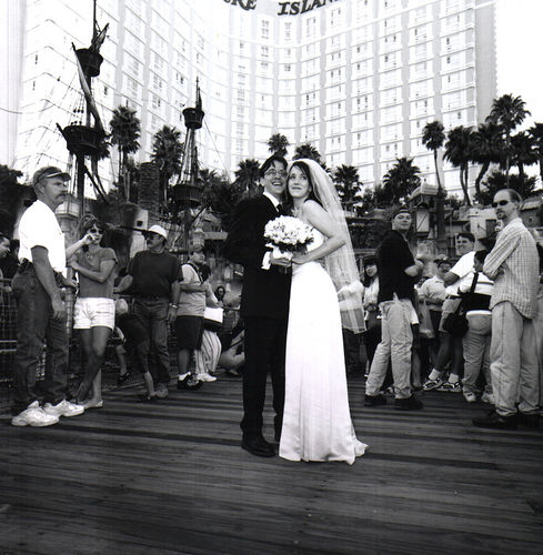 Wedding outside Treasure Island