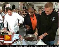 Today Show Visits The Venetian - Al Roker with David Burke and Tom Moloney in Vegas