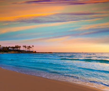 Javea El Arenal beach sunrise