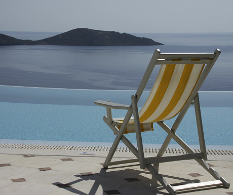 Elounda Gulf Villas villa pool and deckchair