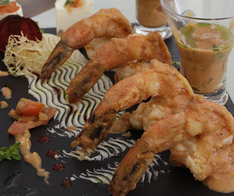 Shrimps with ouzo at Elounda Gulf Villas