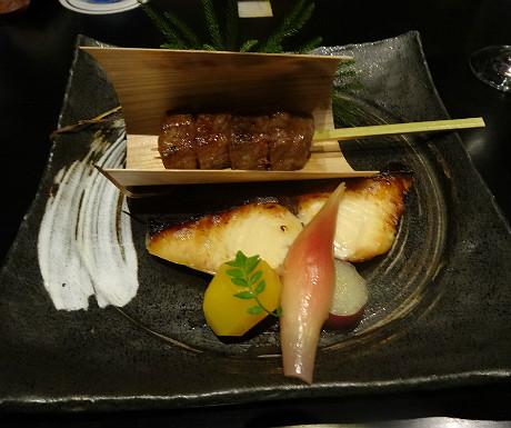 Mikuni Japanese wagyu beef and marinated mackerel