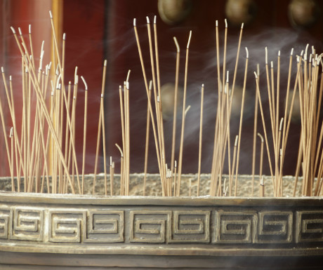 Outside temple in Chinatown