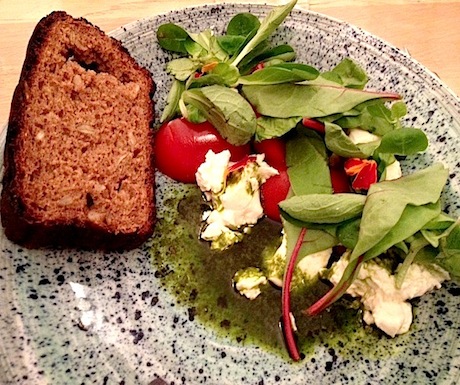 Leib's bread with dairy farm cheese salad