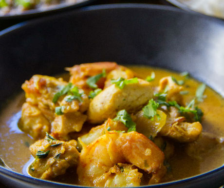 Chicken and shrimp curry