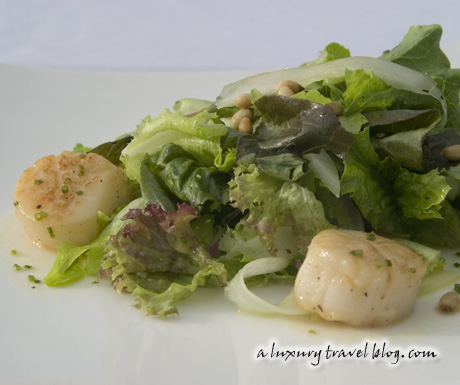 Scallop salad from Saffron at the Tanjung Rhu Resort