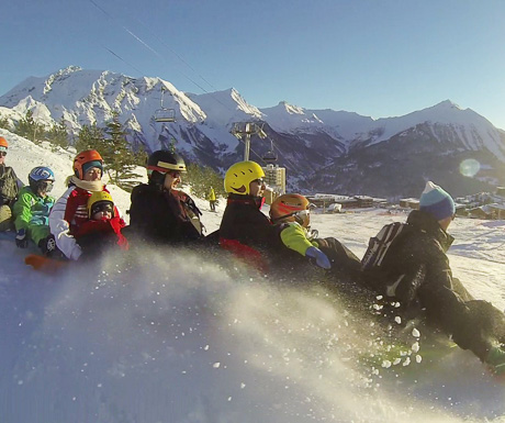 snake sled in the Alps 