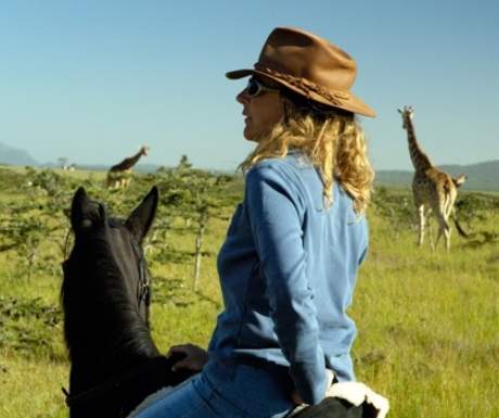 Borana Ranch riding with giraffes
