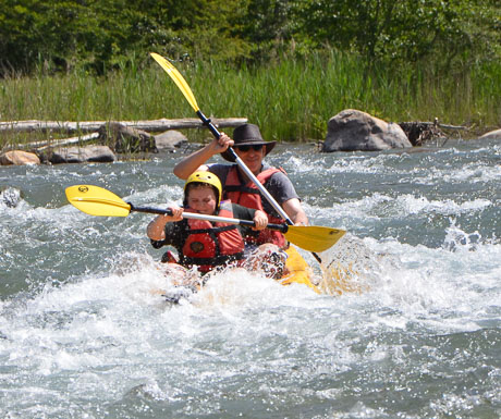 River kayaking in the Southern French Alps