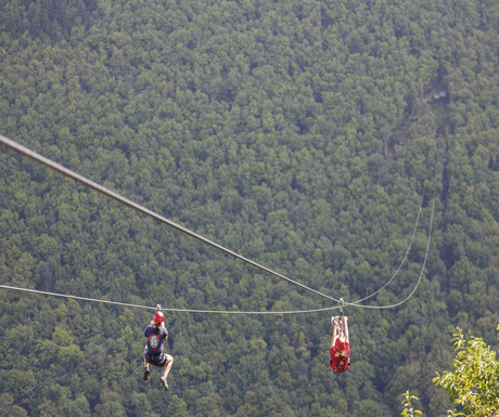 Fly down the mountain on a zip line