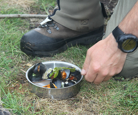 Cooked mussels