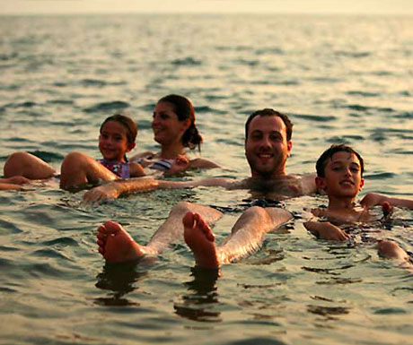 Family in Dead Sea