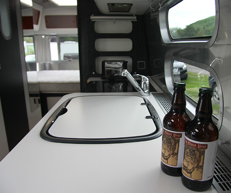 Airstream kitchen view