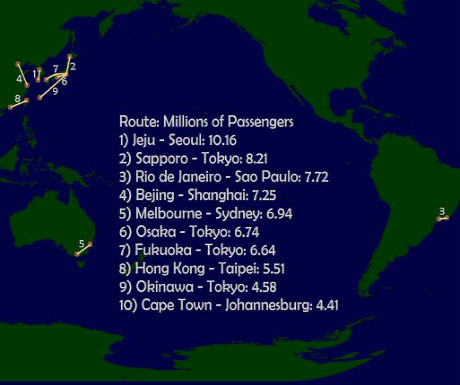 World flight map