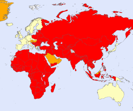 World rabies map