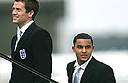 Owen and Walcott boarding England's custom Airbus A380