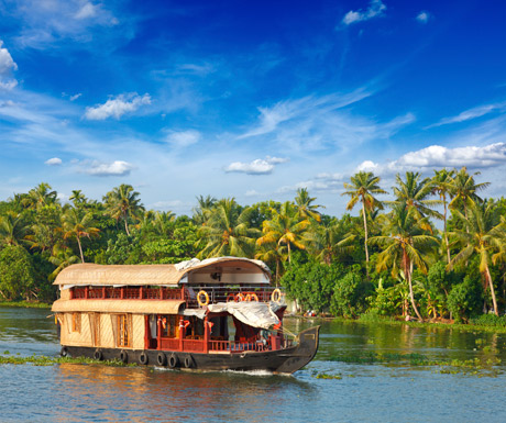 The Alleppey Express passes the backwaters of Kerala