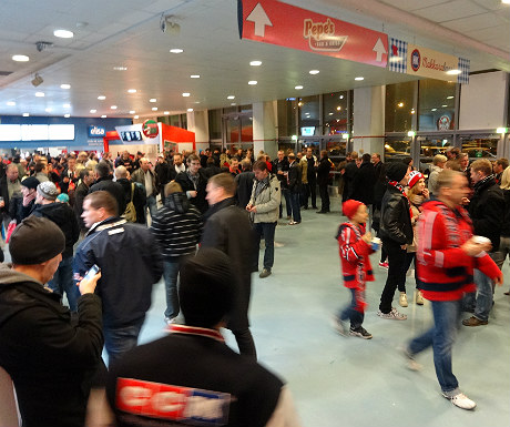 Inside HIFK's ice hockey stadium