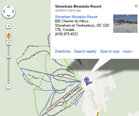 Google Maps ski routes