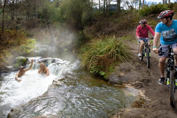 Te Ara Ahi is a 50-kilometre trail winding between the geothermal fields that boil and bubble around pungent Rotorua.